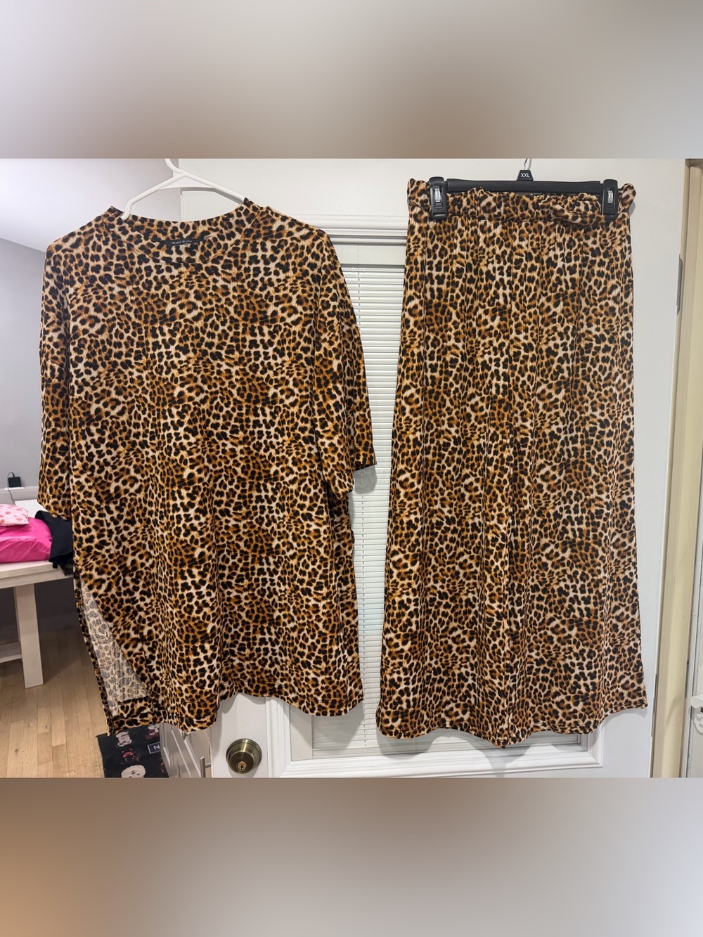 Dressed in Lala Leopard Print Midi pants set - Brown Animal Print